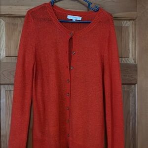 LOFT Orange Cardigan Sweater